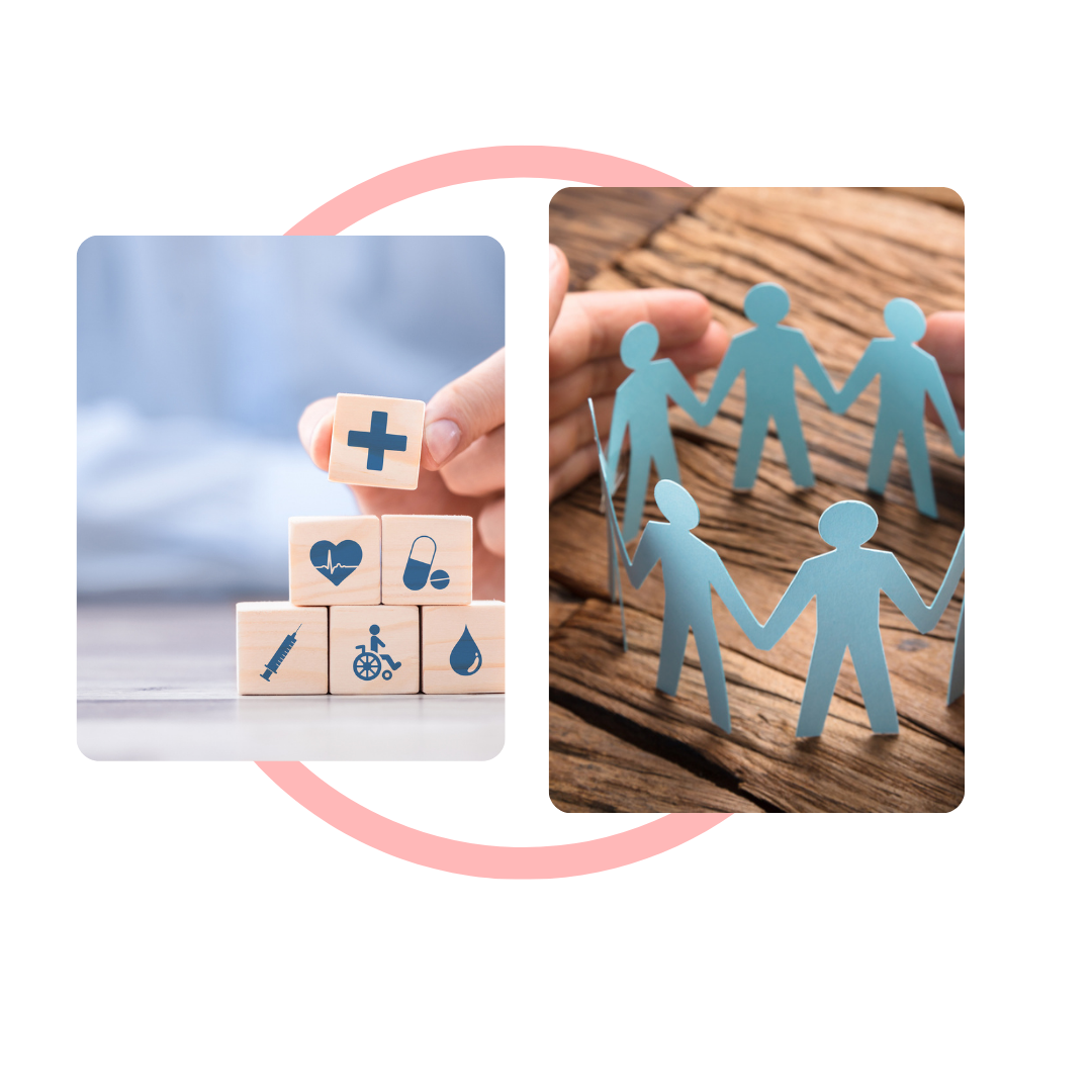 Mitarbeiter Benefits Collage eine Collage mit 2 Bildern zum Thema Mitarbeiter Benefits
